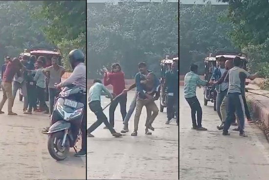 A Girl Along With Her Friends Beat An E Rickshaw Driver With Sticks In ...