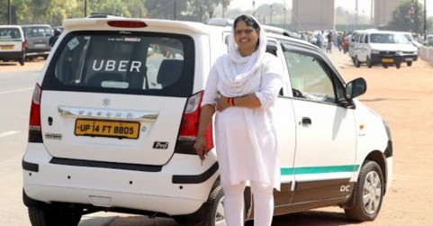 Greater Noida : First female driver of Uber honored Gulesh Chauhan